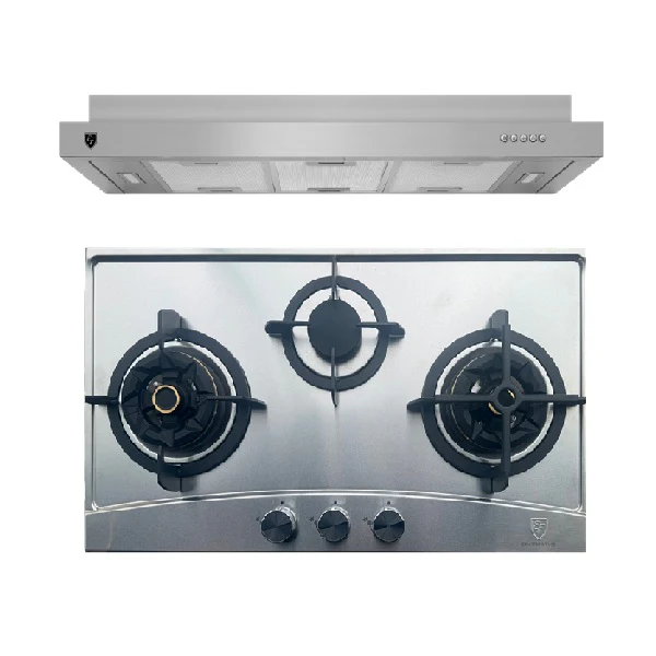 EF EFH 3768 WT VSB Gas Hob 76CM +  EFCH 9231T SS Cooker Hood 90CM - Image 2