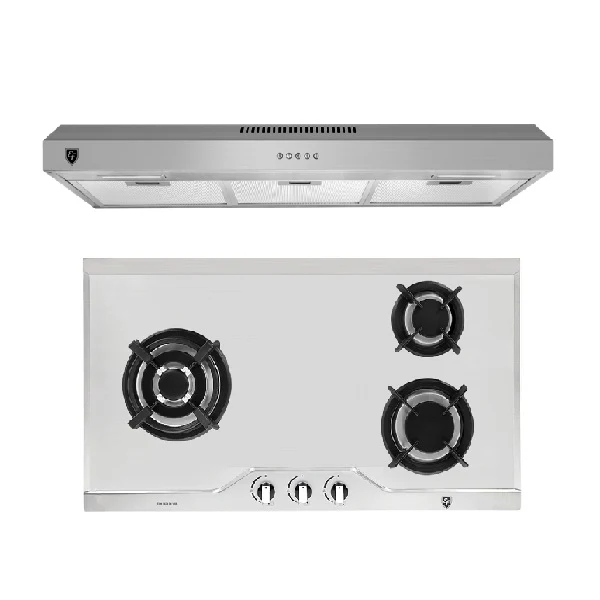 EF EFH 3970 TN VSB Gas Hob 86CM + EFCH 9103T SS Cooker Hood 90CM - Image 2