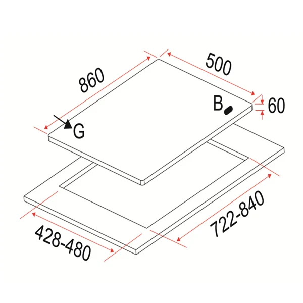 EF EFH 3970 TN VSB Gas Hob 86CM + EFCH 9103T SS Cooker Hood 90CM - Image 5