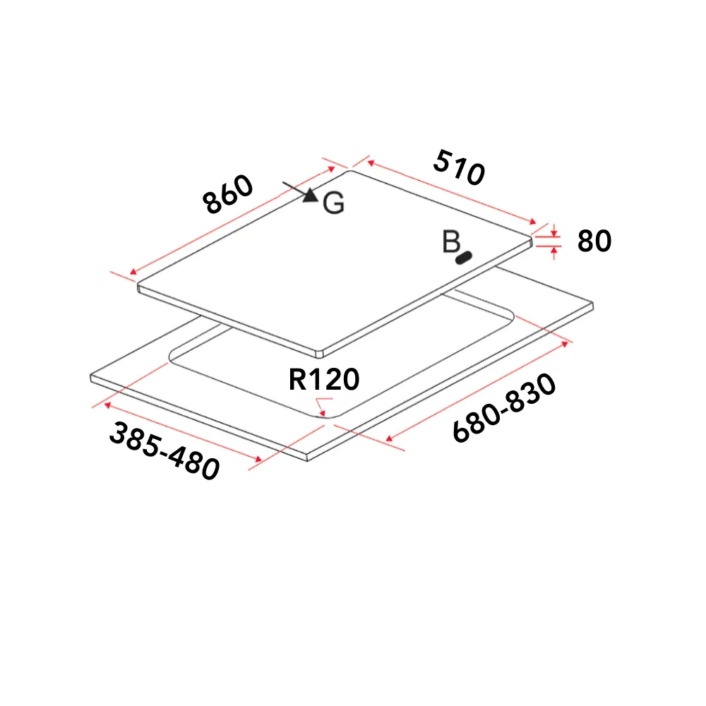 EF EFH 3977 WT VSB 86CM 3 Burner Gas Hob Stainless Steel EFH3977WT VSB - Image 6