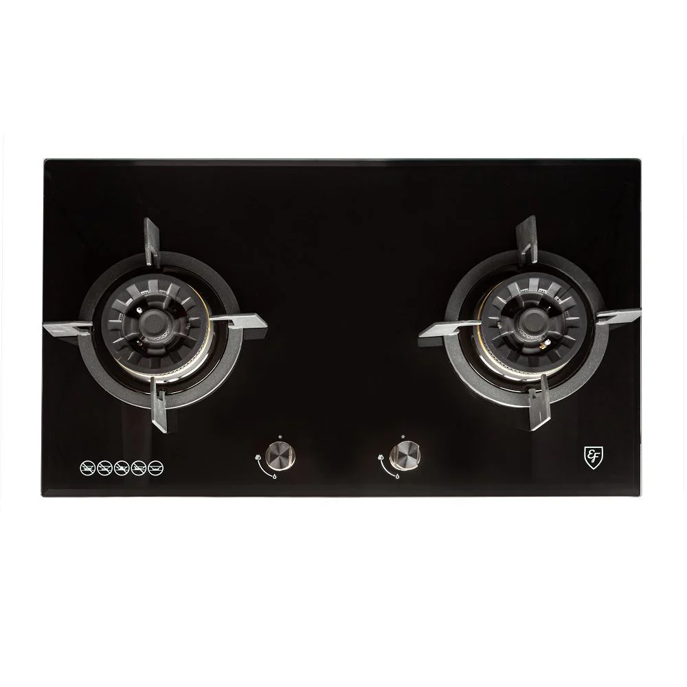 EF EFH 7626 WT VGB 78 cm, 2 Wok Burners Gas Built in Hob + CK VISTA Cooker Hood 90CM - Image 5
