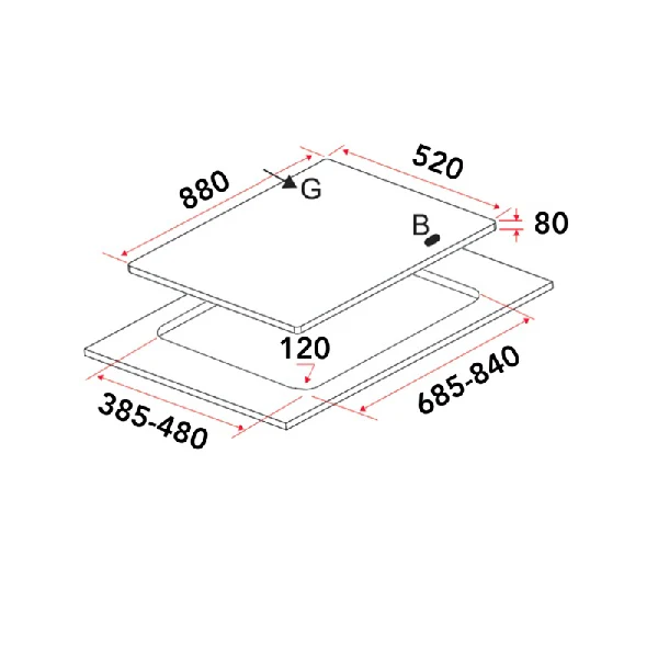 EF EFH 9734 WT VGB Gas Hob 88CM – EFH 9734 WT VGB - Image 4
