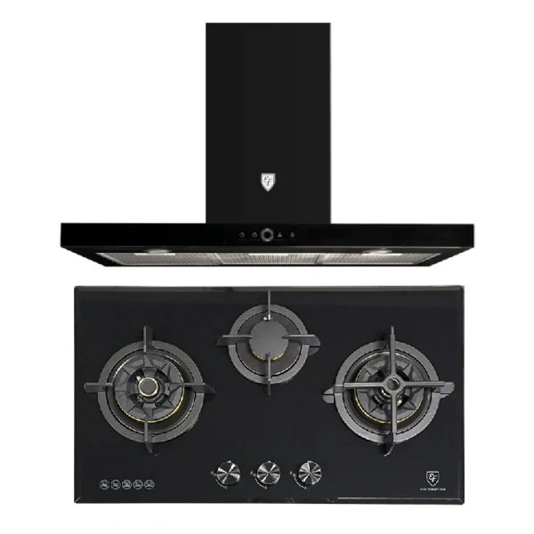 EF Gas Hob 78CM – EFH 7636 WT VGB+Cooker Hood 90CM – CK FINO PLUS BK - Image 2