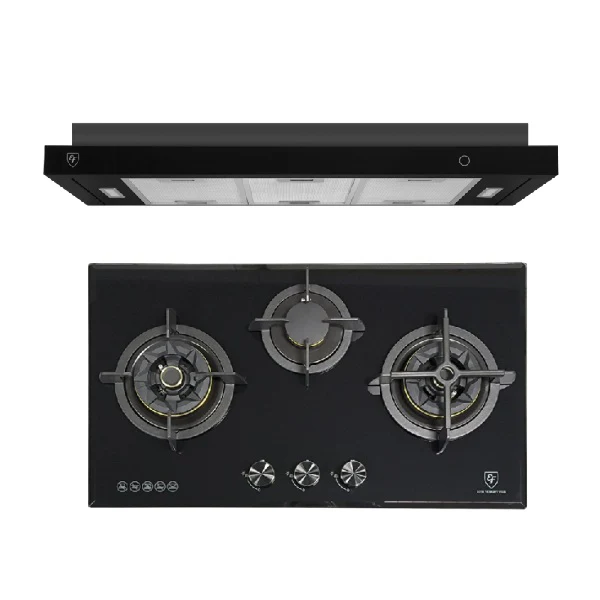 EF Gas Hob 78CM – EFH 7636 WT VGB+Cooker Hood 90CM – EFCH 9234T BK - Image 2