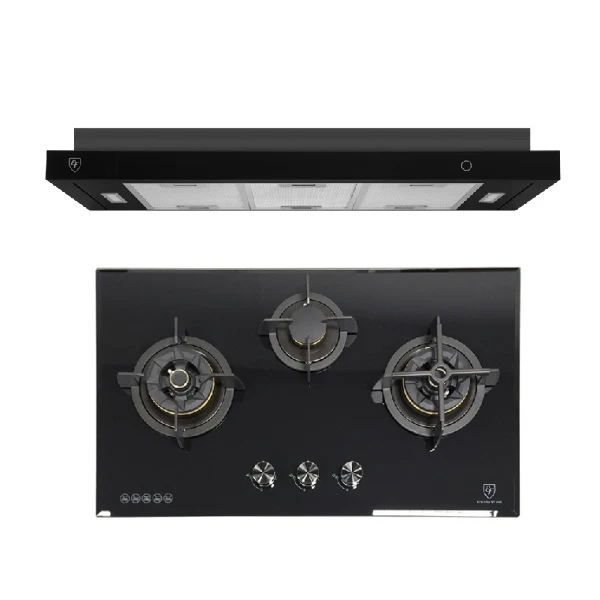 EF Gas Hob 88CM – EFH 9734 WT VGB+Cooker Hood 90CM – EFCH 9234T BK - Image 2