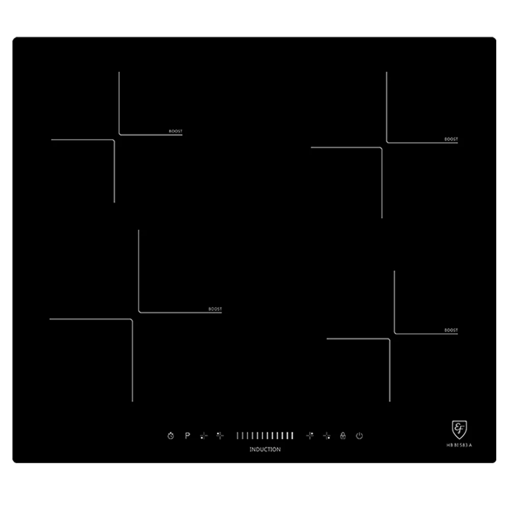 EF HB BI 583 A 60cm Ceramic Built-in Induction Hob + EFCH 9234T BK Cooker Hood 90CM - Image 2