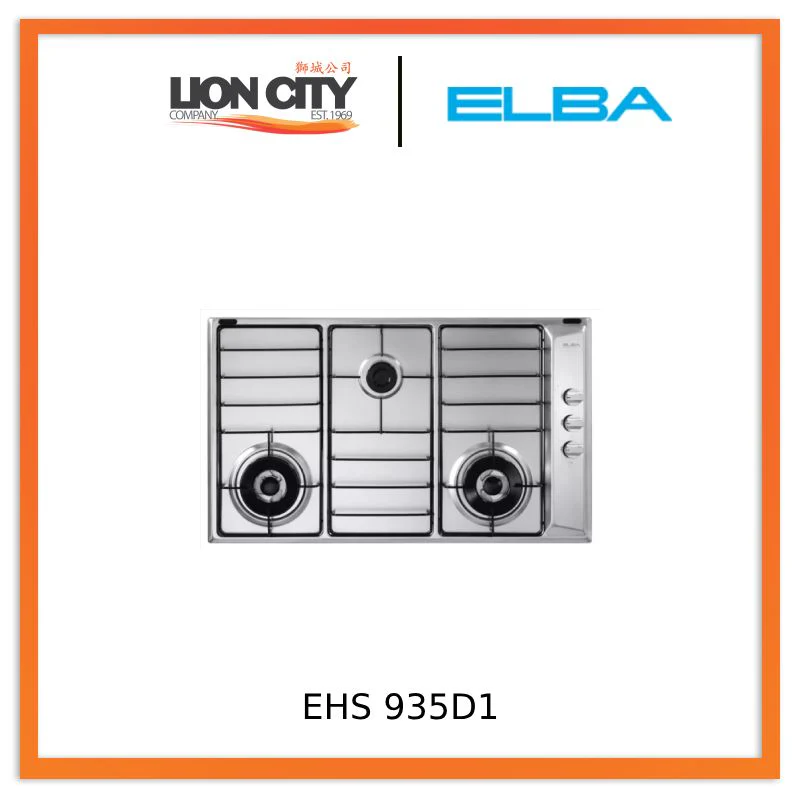 Elba EHS 935D1 SB 90cm Built in Stainless Steel Gas Hob EHS935D1 SB
