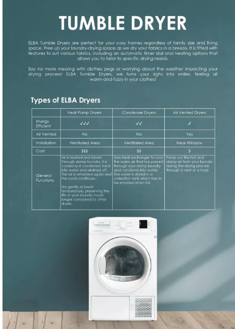 Elba EBD 750 V 7kg Air Vented Dryer - Image 5