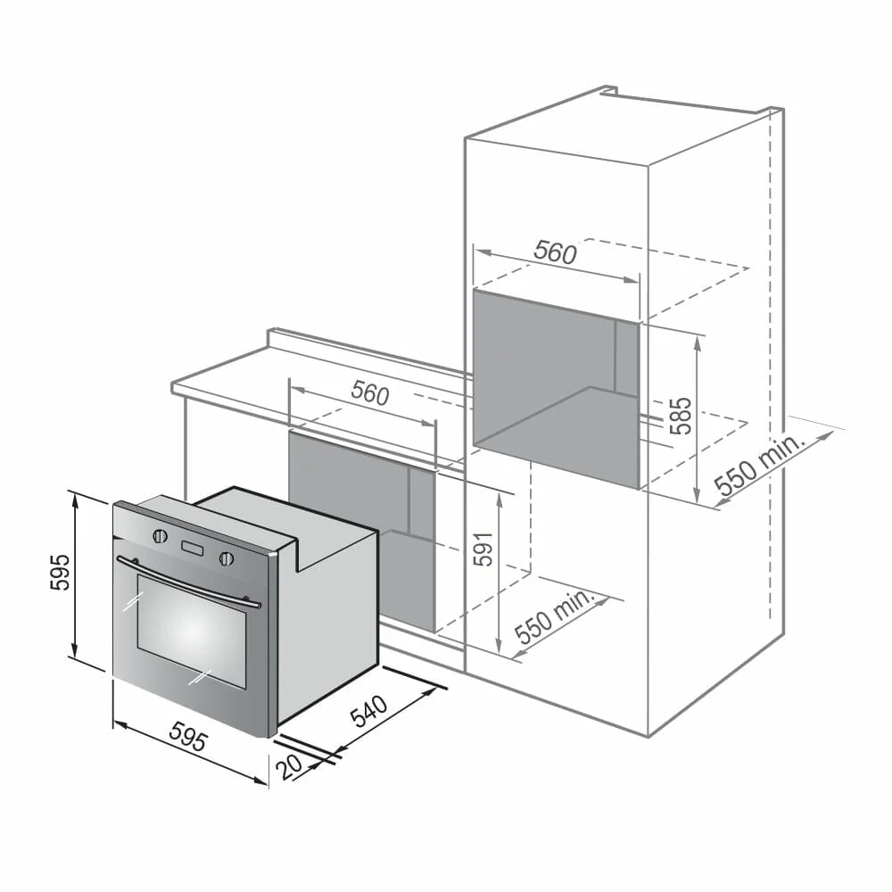 Elba ELIO 624 Baker Built- in Oven - Image 5