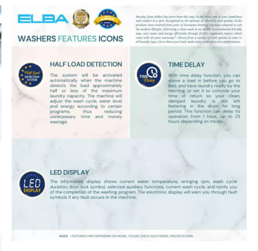 Elba EWD 86141 VT 8KG Washer cum Dryer - Image 5