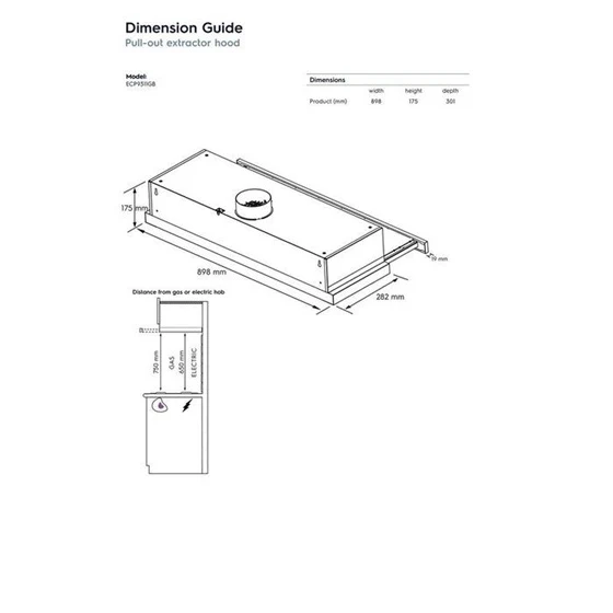 Electrolux ECP9311GB 90cm 300 Series pull-out Extractor Hood - Image 5