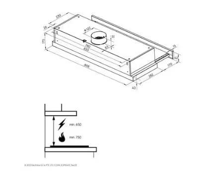 Electrolux ECP9541X 90cm UltimateTaste 300 Pull-out Extractor Hood - Image 8
