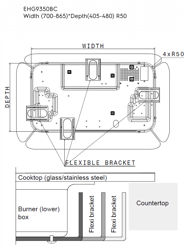 Electrolux EHG9350BE 90cm UltimateTaste 500 Built-in Gas Hob with 3 Cooking Zones (LPG Only) - Image 4