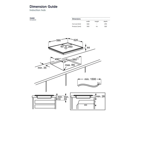 Electrolux EIV63343 600 Series 60cm Built -In Induction Hob - Image 6