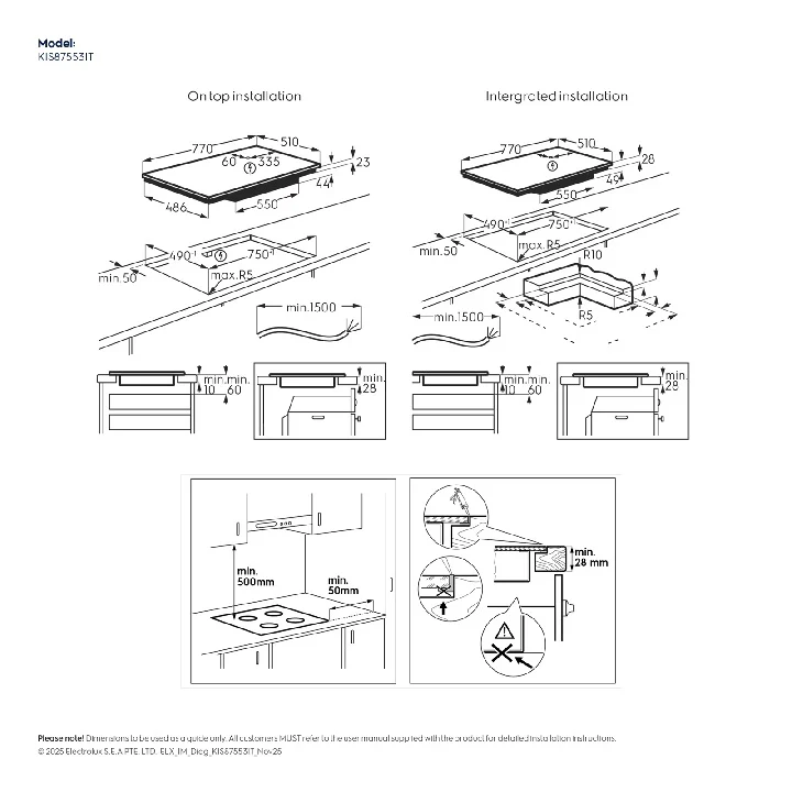 Electrolux KIS87553IT 80cm 800 SenseBoil&Fry Built-in Induction Hob with 5 Cooking Zones - Image 3