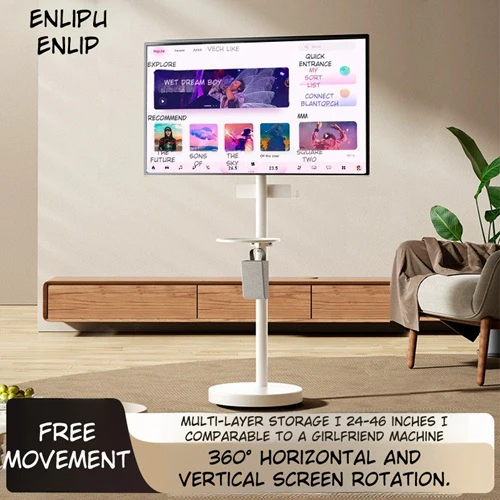 Elipu Rotating TV Stand with LCD Cart – Adjustable 24‑46" - Image 3