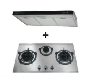 Ellane 60cm/90cm Slimline Hood With Black Panel EH-9280 + Ellane EB-338SV 76cm 3 Burner - Image 2