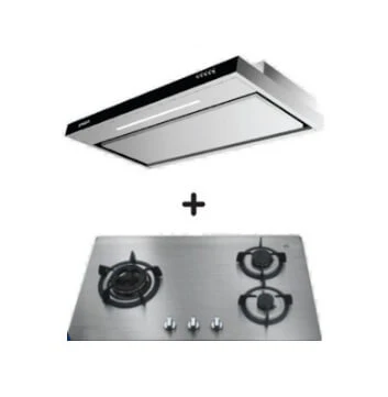 Ellane EH-2990 90cm Stainless Steel Slimline Hood + Ellane OS-812SV 86cm 3 Burner Stainless Steel Gas Hob - Image 2