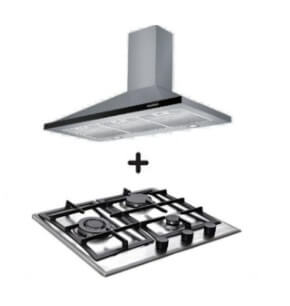 Ellane EH-6180 90cm Stainless Steel Chimney Hood + Ellane EB-248SV 3 Burner Stainless Steel Hob With Safety - Image 2
