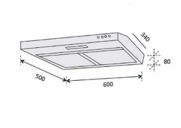 Ellane EH-9160 60cm Slimline Hood With Black Panel - Image 3