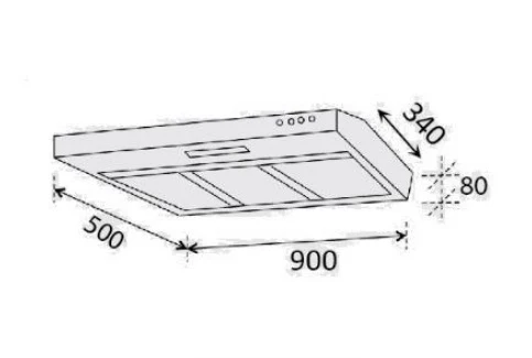 Ellane EH-9280 90cm Slimline Hood With Black Panel - Image 3