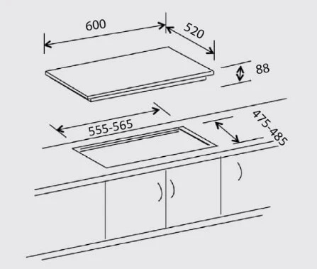 Ellane WG-248SV Glass Cooker Hob - Image 3