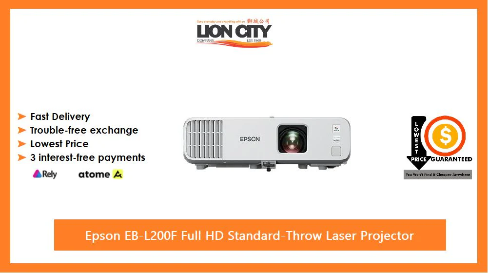 Epson EB-L200F Full HD Standard-Throw Laser Projector