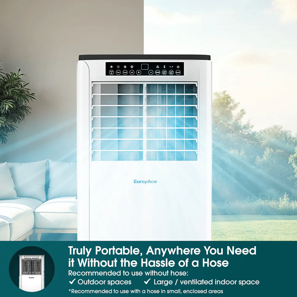 EuropAce EHAC25DH3WH 4-in-1 Hoseless Air Cooler w Air Con Compressor – True Hoseless Technology, 45% Energy Savings, 3 to 7x More Power (25K BTU of Cooling Power) - Image 4