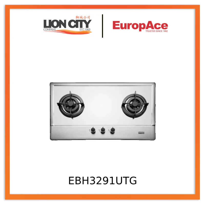 Europace EBH3291U (TG) OTIMMO 2 Burner 90CM Stainless Steel Built-in Gas HOB