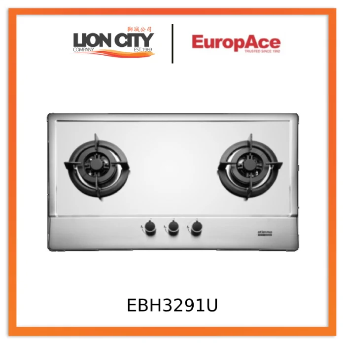 Europace EBH3291U (LPG) OTIMMO 2 Burner 90CM Stainless Steel Built-in Gas HOB
