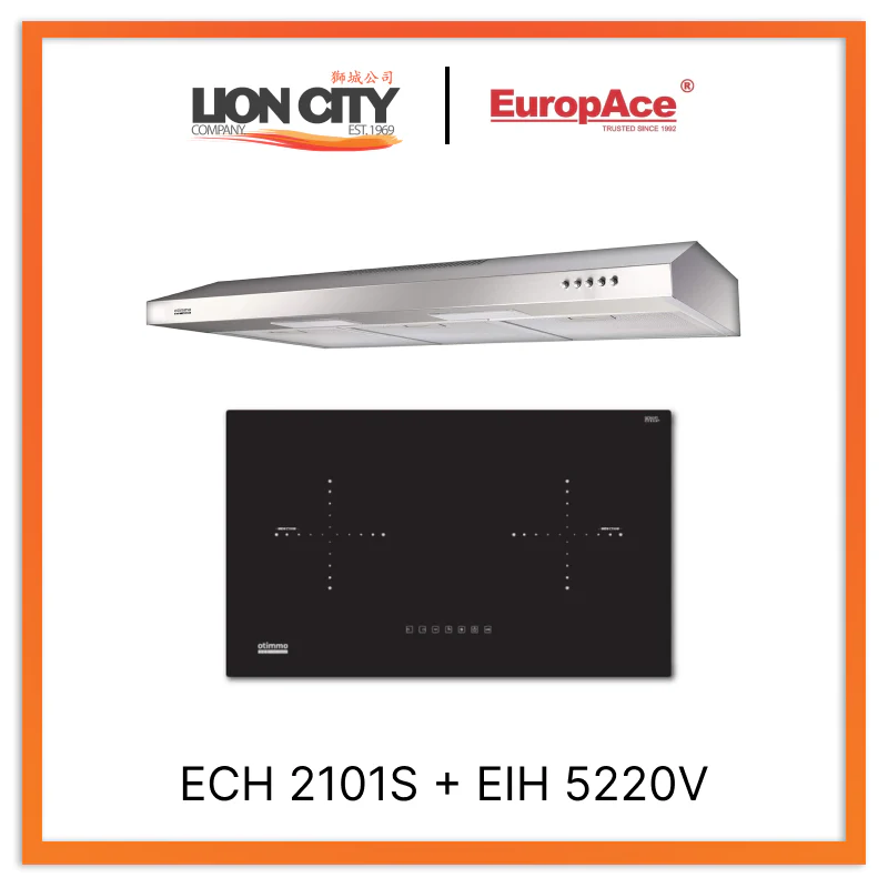 Europace ECH2101S 90cm Slim Hood + Europace EIH5220V 70CM BUILT-IN Induction HOB