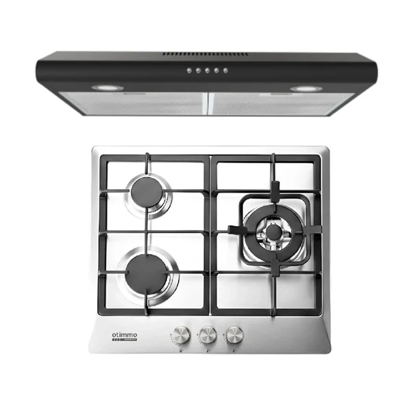 Europace ECH2508EBK 60cm Slimline Hood + EuropAce EBH3360E LPG/TG 60cm Built-In Stainless Steel Gas Hob (3burner) - Image 2