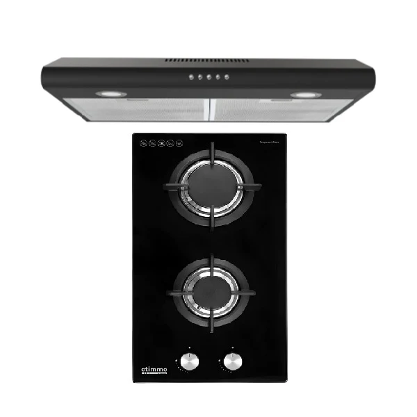 Europace ECH2508EBK 60cm Slimline Hood + EuropAce EBH6230E LPG/TG 30cm Built-In Gas Hob (2burner) - Image 2