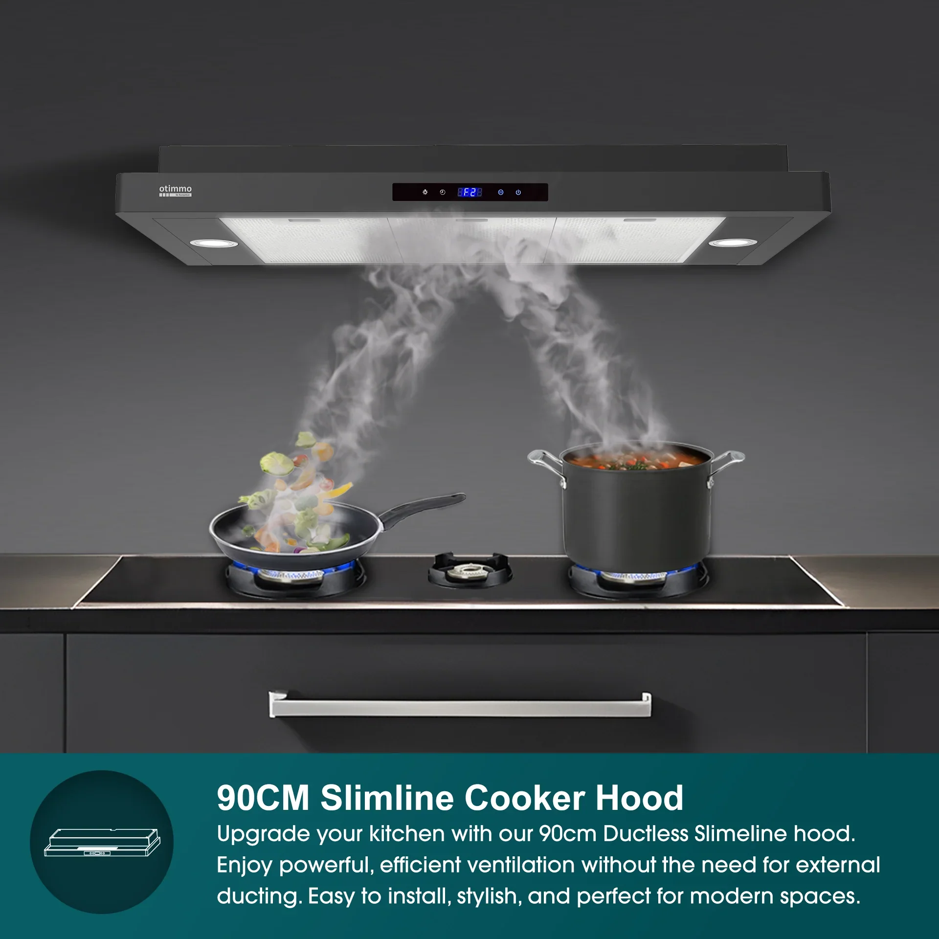 Europace ECH5503EBK OTIMMO Slimline Hood 90CM - Image 4