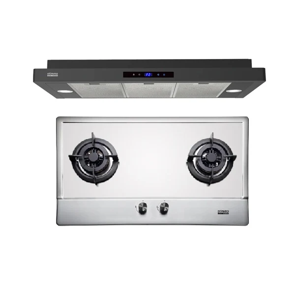 Europace ECH5503EBK OTIMMO Slimline Hood 90CM + EuropAce EBH3280E TG/LPG 80cm Built-In Stainless Steel Gas Hob (2burner) - Image 2