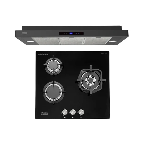 Europace ECH 5503EBK OTIMMO Slimline Hood 90CM + EuropAce EBH6360E LPG/TG 60cm Built-In Glass Gas Hob (3 burner) - Image 2