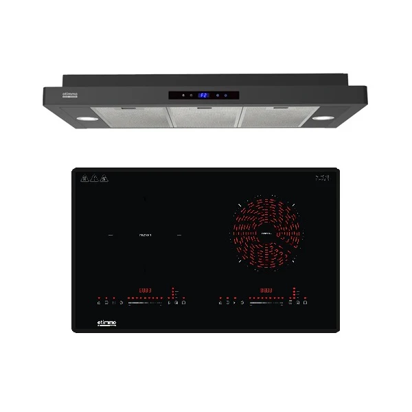 Europace ECH5503EBK OTIMMO Slimline Hood 90CM + EuropAce EIV7732V Otimmo 7 Series 73 cm 2-Burner Hybrid Hob - Image 2