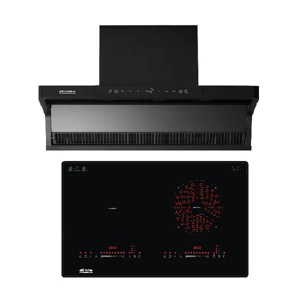 Europace ECH9122EBK 90cm 1200m3/h L-Shaped Hood with Dual Suction + EIV7732V Otimmo 7 Series 73 cm 2-Burner Hybrid Hob - Black - Image 2