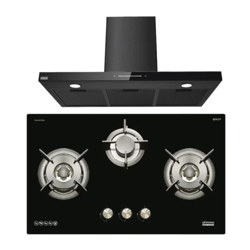 Europace ECH9128A 90cm Premium T-Chimney Hood Full + EBH 6391S 3 Burner 90cm Gas Cooker Hob (Schott Glass) - Image 2