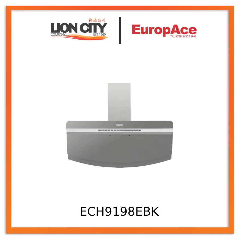 Europace ECH9198EBK 90cm 1400m3/h Designer Chimney Hood (Cool Breeze)