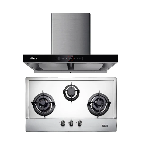 EuropAce ECH9208EBK 90cm 2000m3/h T-Shaped Chimney Hood + EBH3391U LPG/TG Otimmo 3 Burner 90cm Slim Built-in Gas Hob Cooker - Image 2