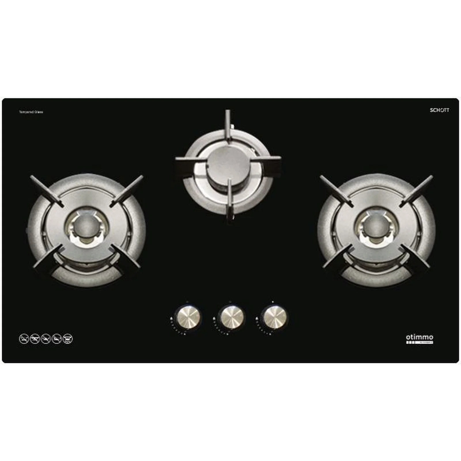 EuropAce ECH9208EBK 90cm 2000m3/h T-Shaped Chimney Hood + Europace EBH 6391S LPG/TG 3 Burner 90cm Gas Cooker Hob (Schott Glass) - Image 4