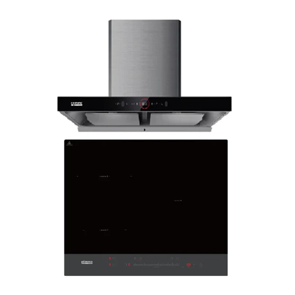 EuropAce ECH9208EBK 90cm 2000m3/h T-Shaped Chimney Hood + EuropAce EIH5603E 5 Series 60cm Induction Hob - Image 2