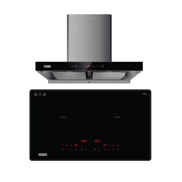EuropAce ECH9208EBK 90cm 2000m3/h T-Shaped Chimney Hood + EuropAce EIH8732E 8 Series 73cm Induction Hob with Magnetic Knob - Image 2