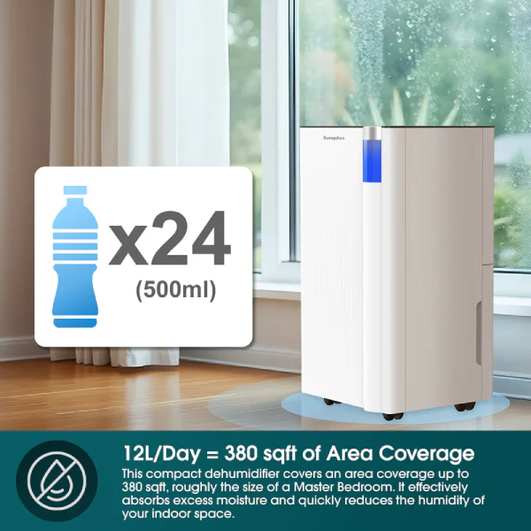 EuropAce EDH3120DDC 12L DC Dehumidifier + Laundry Dryer Lower Noise Level - Image 5