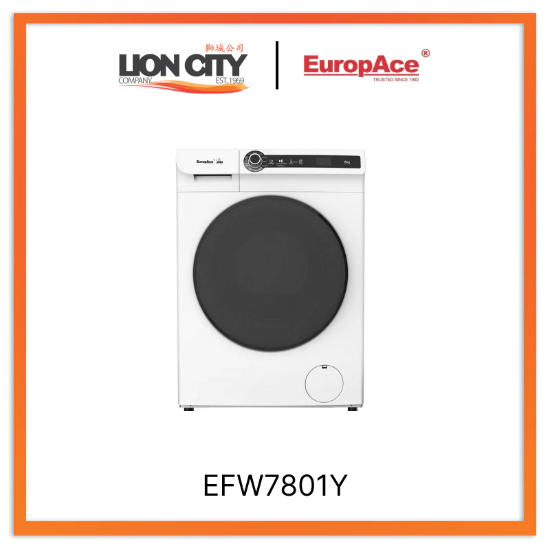 Europace EFW7801Y 3D Steam Front Load Washing Machine 8Kg
