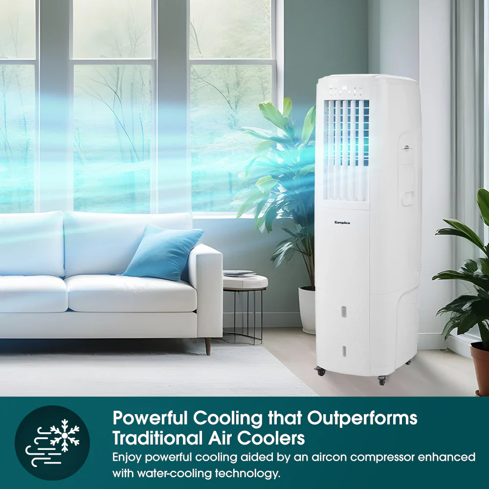 Europace EHAC18DH2WH 4-IN-1 Hoseless Spot Cooler with Air Con Compressor Hybrid Cooling Technology 18K BTU - Image 5