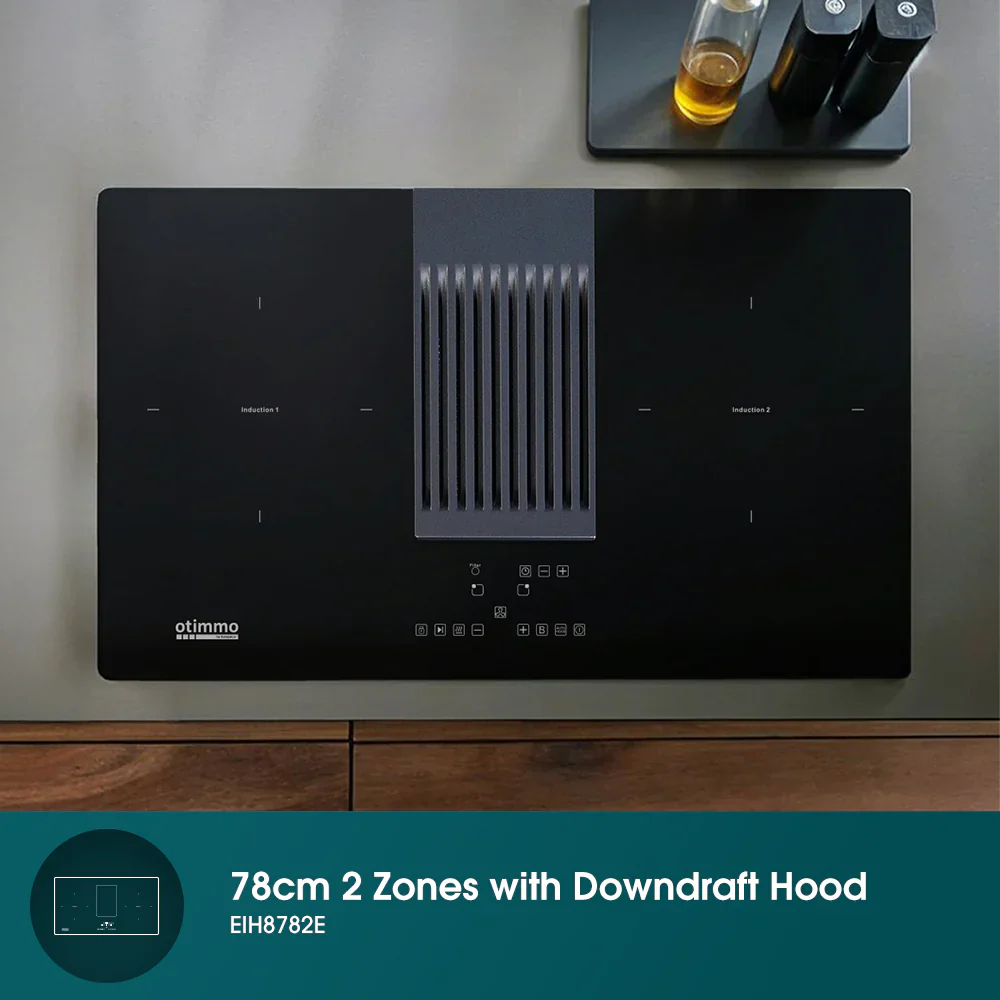 EuropAce EIH8782E 78cm 2 Zones Induction Hob with Downdraft Hood - Image 3