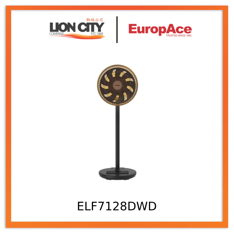Europace ELF7128DWH/ELF7128DWD 12” Portable DC High Velocity Fan w Ambient Light (Power Bank Compatible), 3D Oscillation, Easy Clean - Image 3