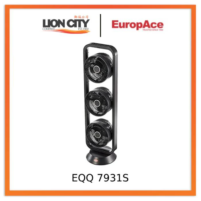 EUROPACE EQQ 7931S Trio Turbo Oscillating Fan (9”)